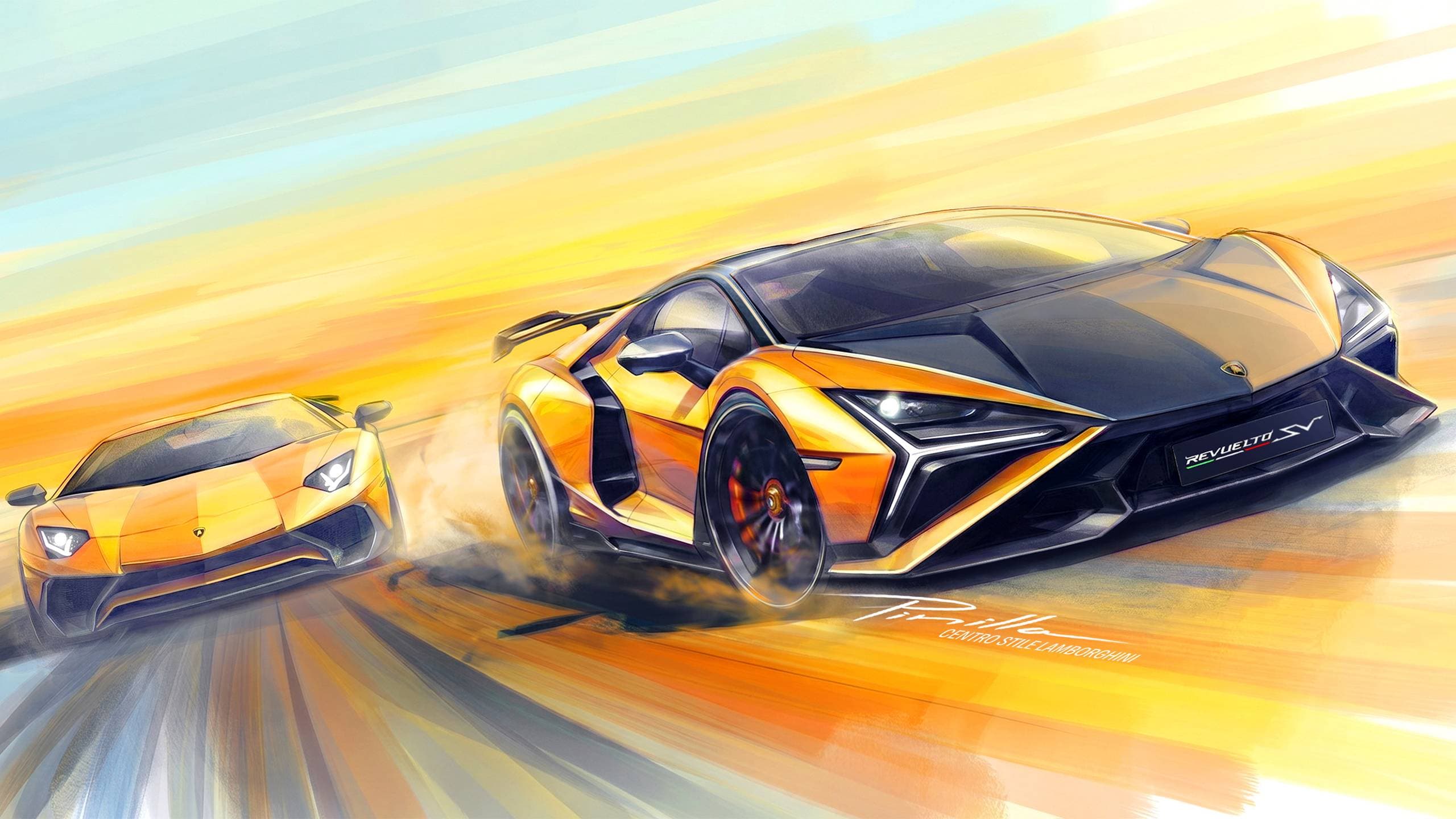 Revuelto SV design study, front and rear light signature